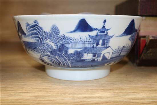 Two Chinese blue and white bowls Diam 24cm